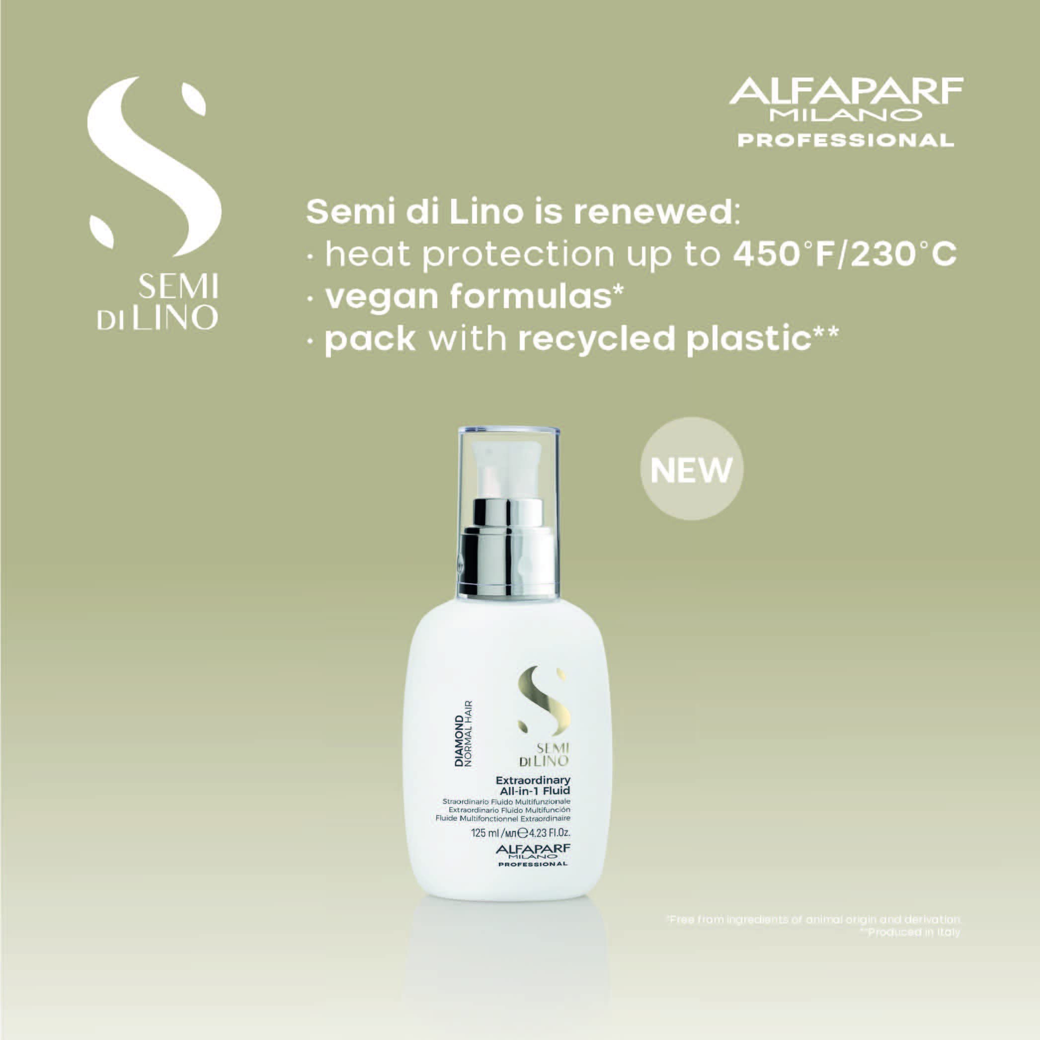 ALFAPARF Milano Semi di Lino Diamond seals cuticles for a smooth finish.