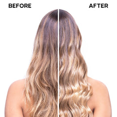 Leave-in applied to damp hair lengths for even coverage with ALFAPARF Milano.