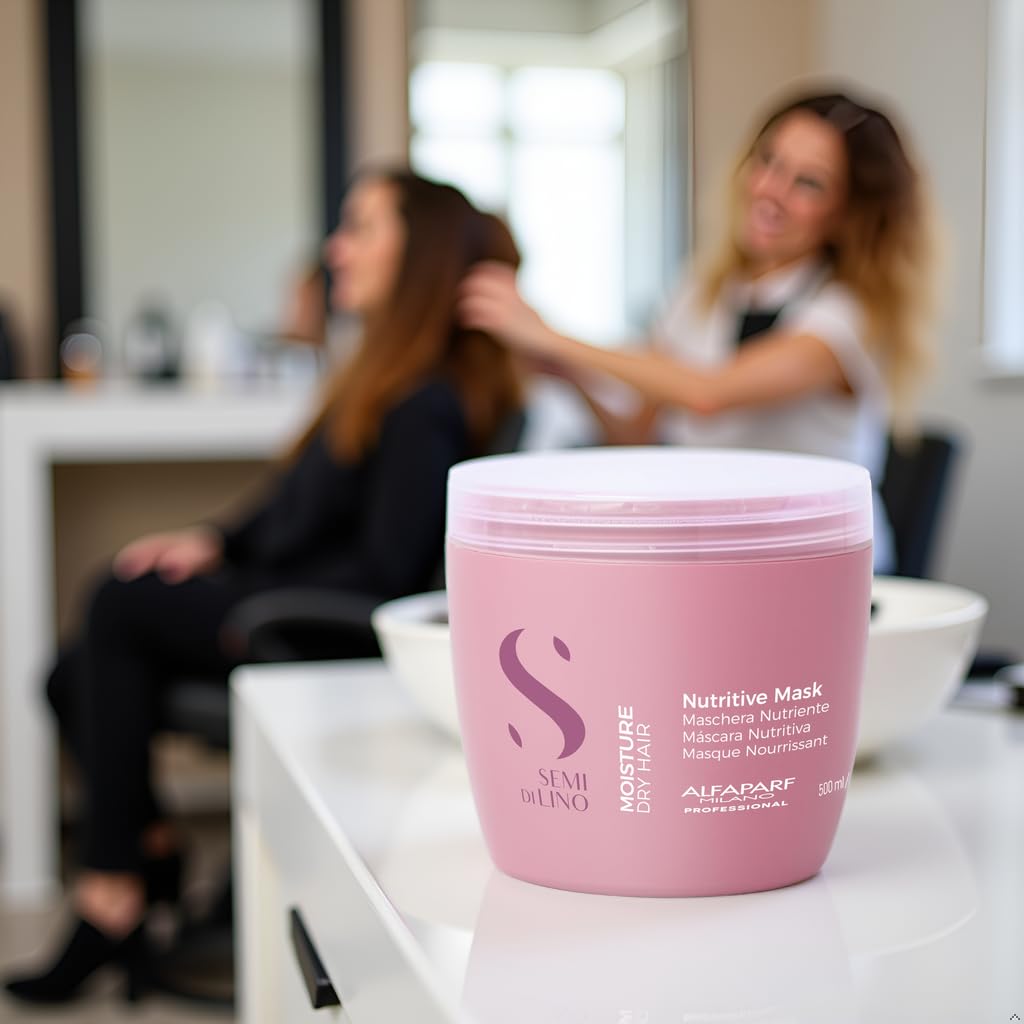Alfaparf Milano creamy-textured mask ready to nourish parched strands