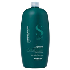 ALFAPARF MILANO Semi di Lino Reconstruction shampoo bottle shows sulfate-free formula for damaged hair
