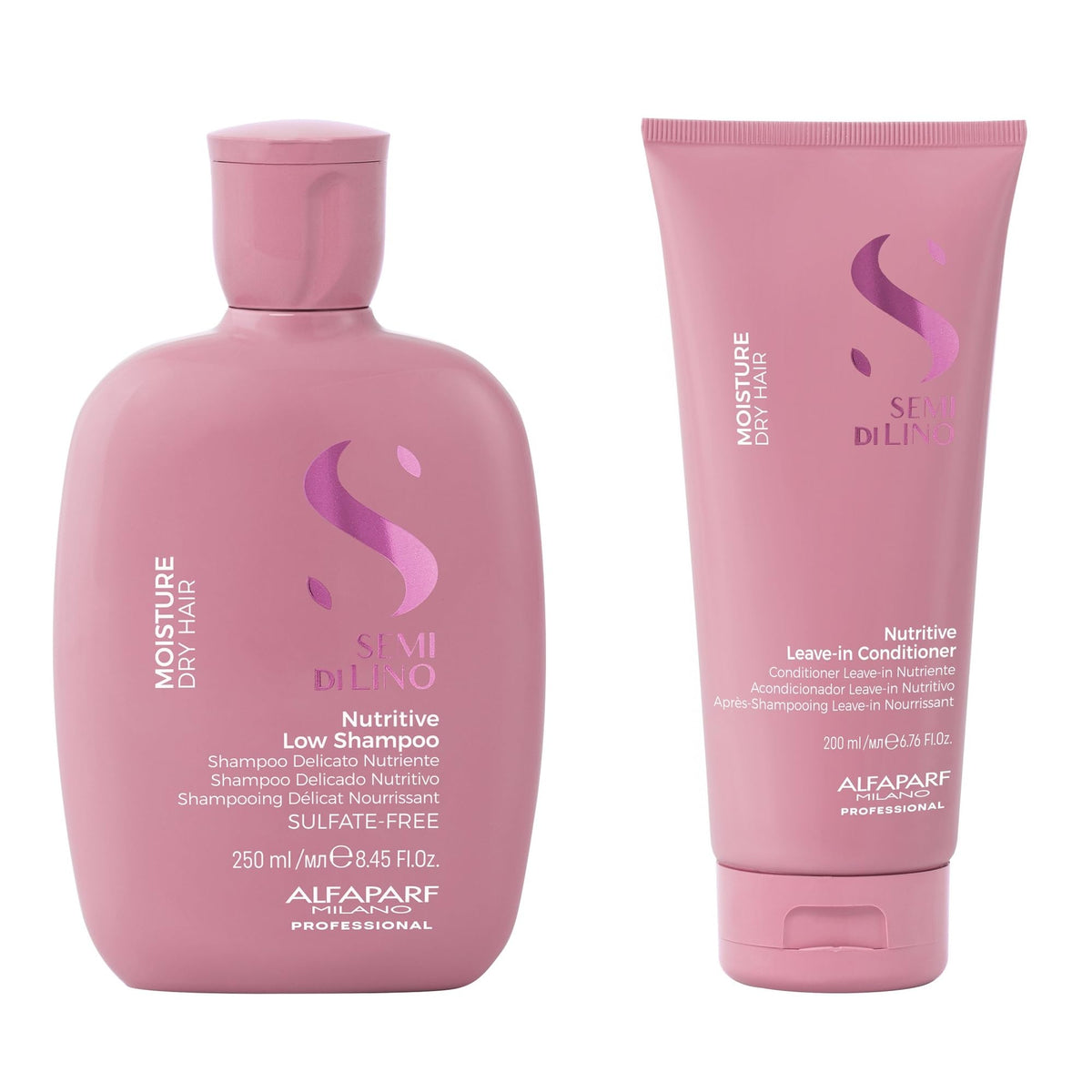 Alfaparf Milano Semi di Lino Moisture Nutritive shampoo bottle for deep hydration