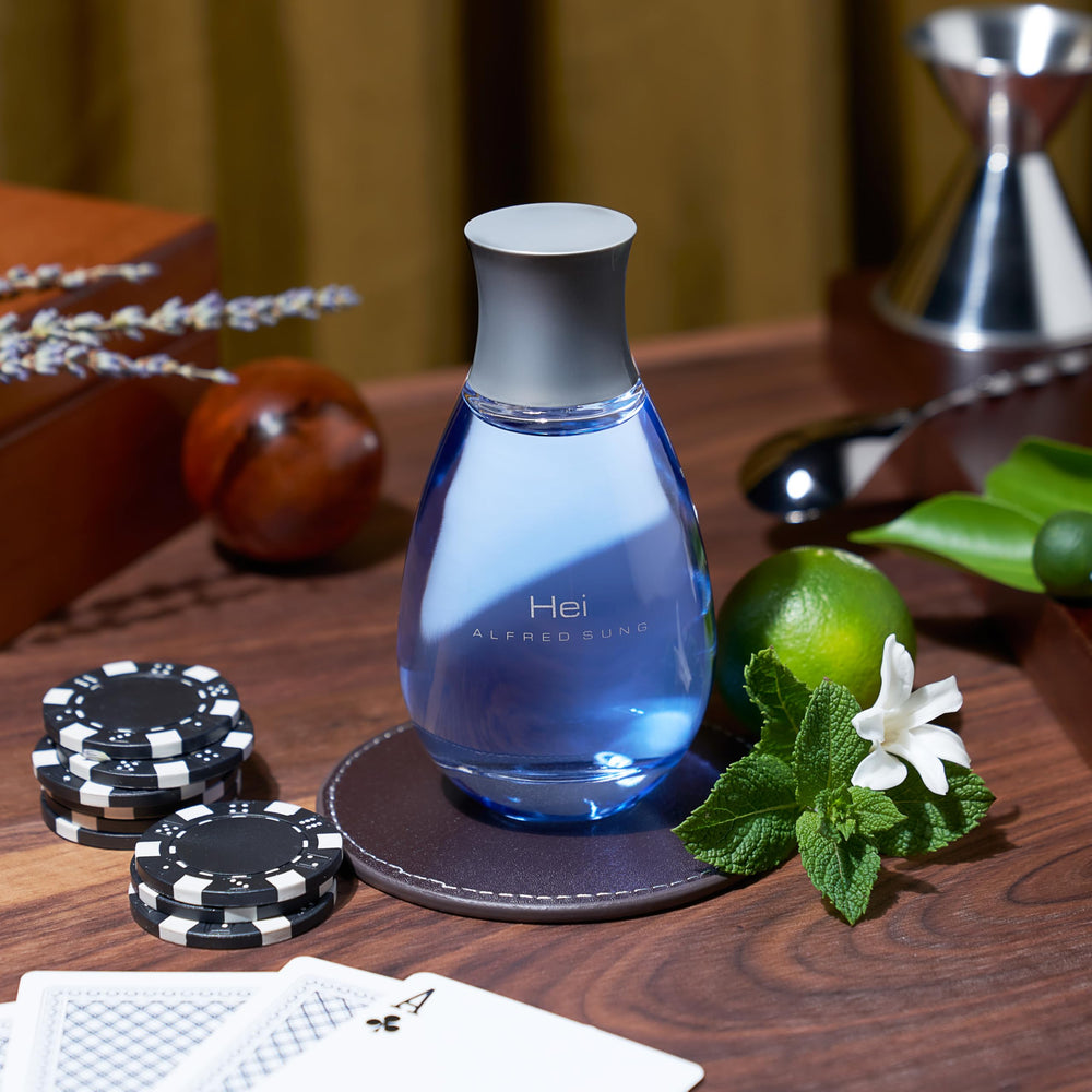 ALFRED SUNG HEI notes include bamboo, neroli, and tonka for a fresh character.