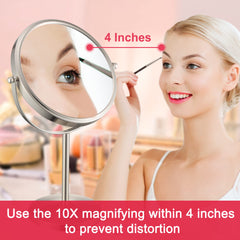 ALHAKIN 360-degree swivel tabletop mirror for versatile angle adjustment.