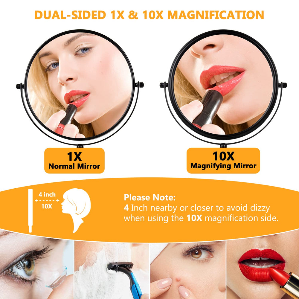 Tabletop ALHAKIN mirror with 360° swivel for versatile angle adjustments