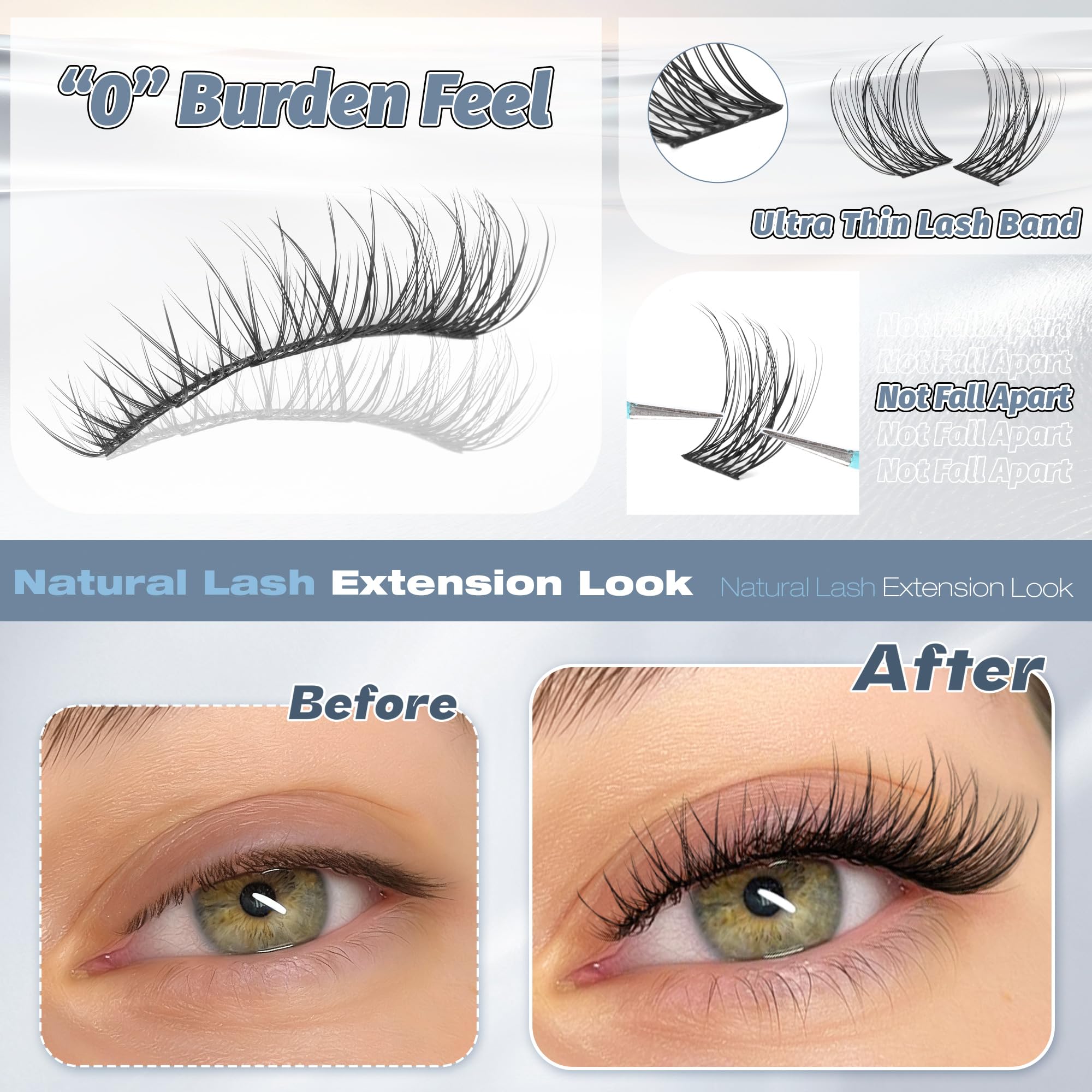 ALICE beginner-friendly clusters enable foolproof placement for a confident DIY lash look.