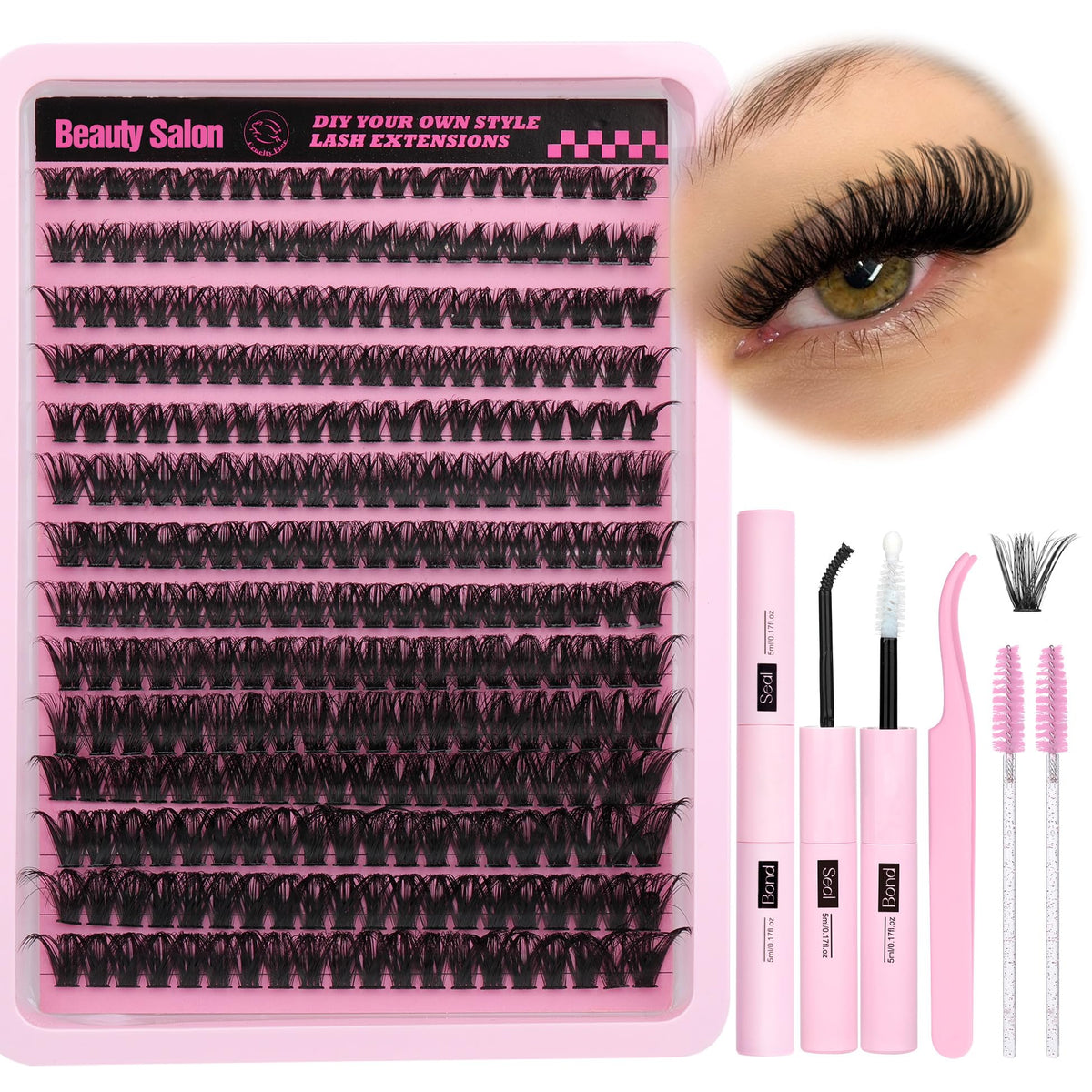 ALICE DIY eyelash extension kit package for convenient at-home salon results.