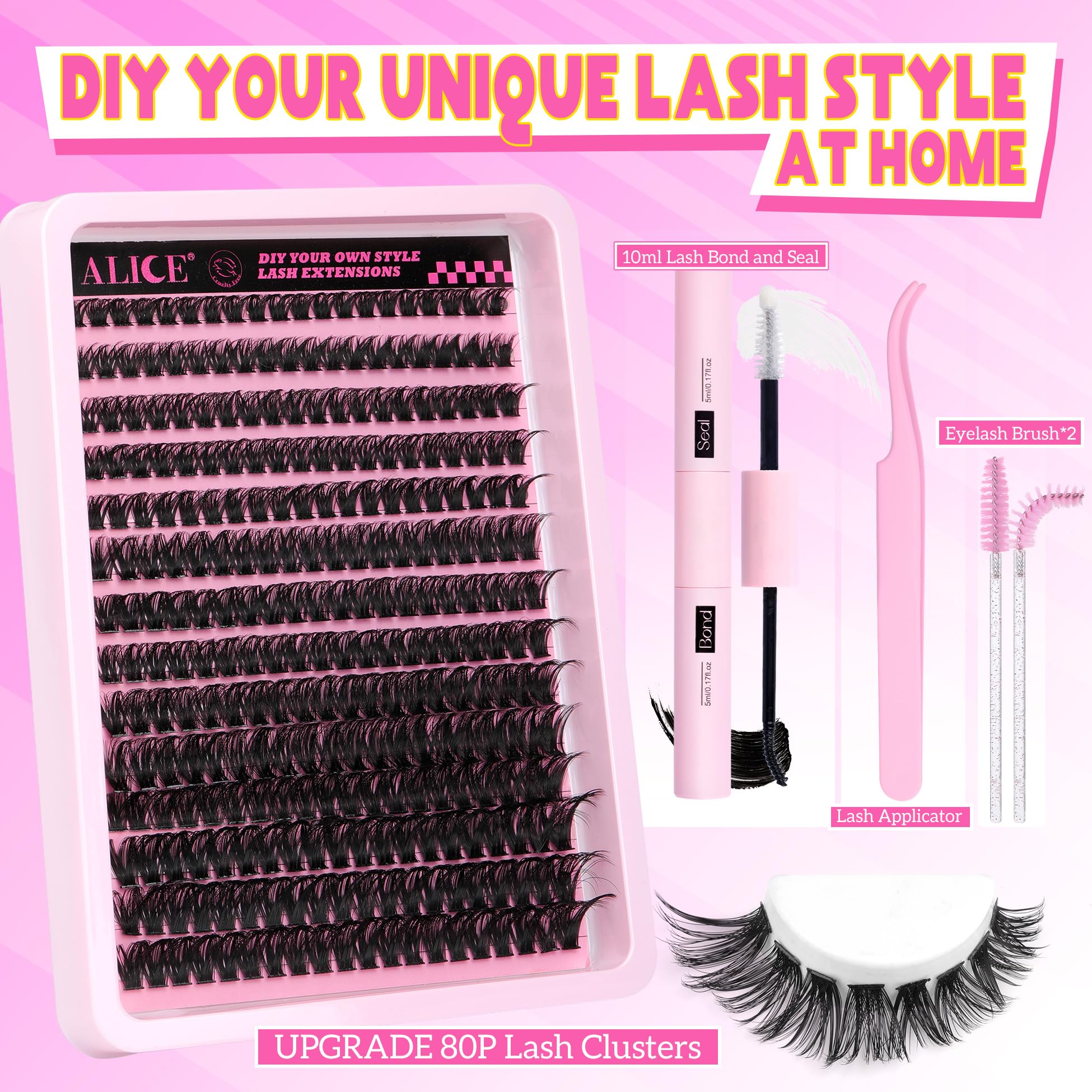 ALICE two-pack lash brushes help thorough brushing and separation.