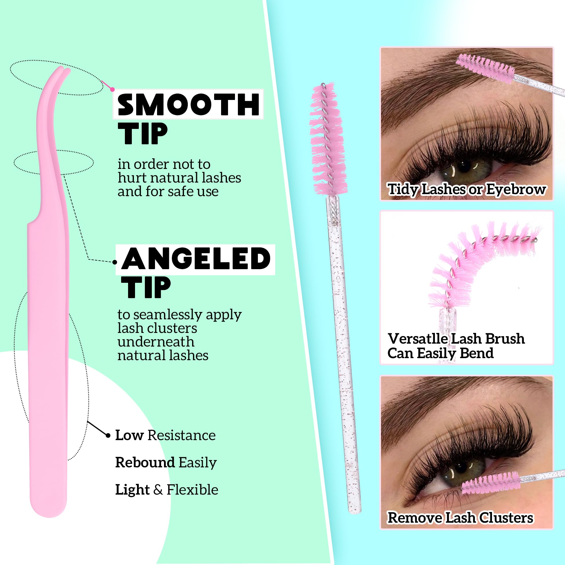 ALICE lash extension tweezers enable precise placement of each cluster.