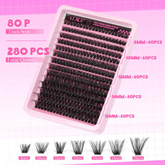 ALICE wispy lash clusters 10-16mm close-up for customizable volume options.