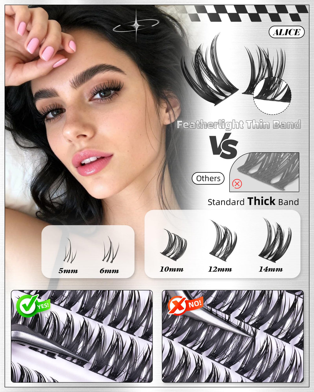 ALICE Flaunt Lash Clusters featherlight band for all-day comfort