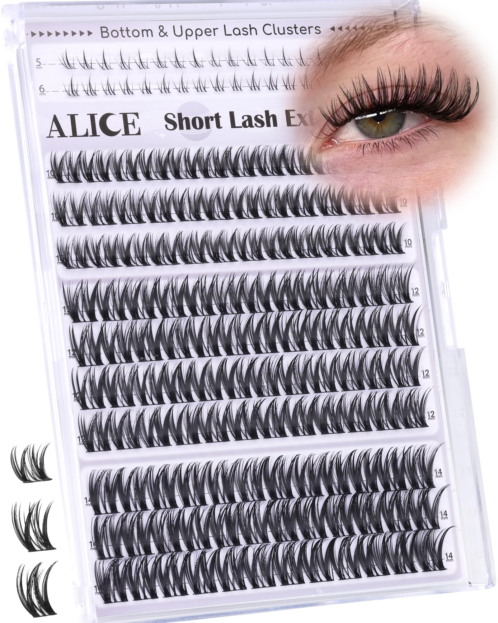 ALICE Flaunt Lash Clusters with natural gradient 10-14mm for a believable daytime look