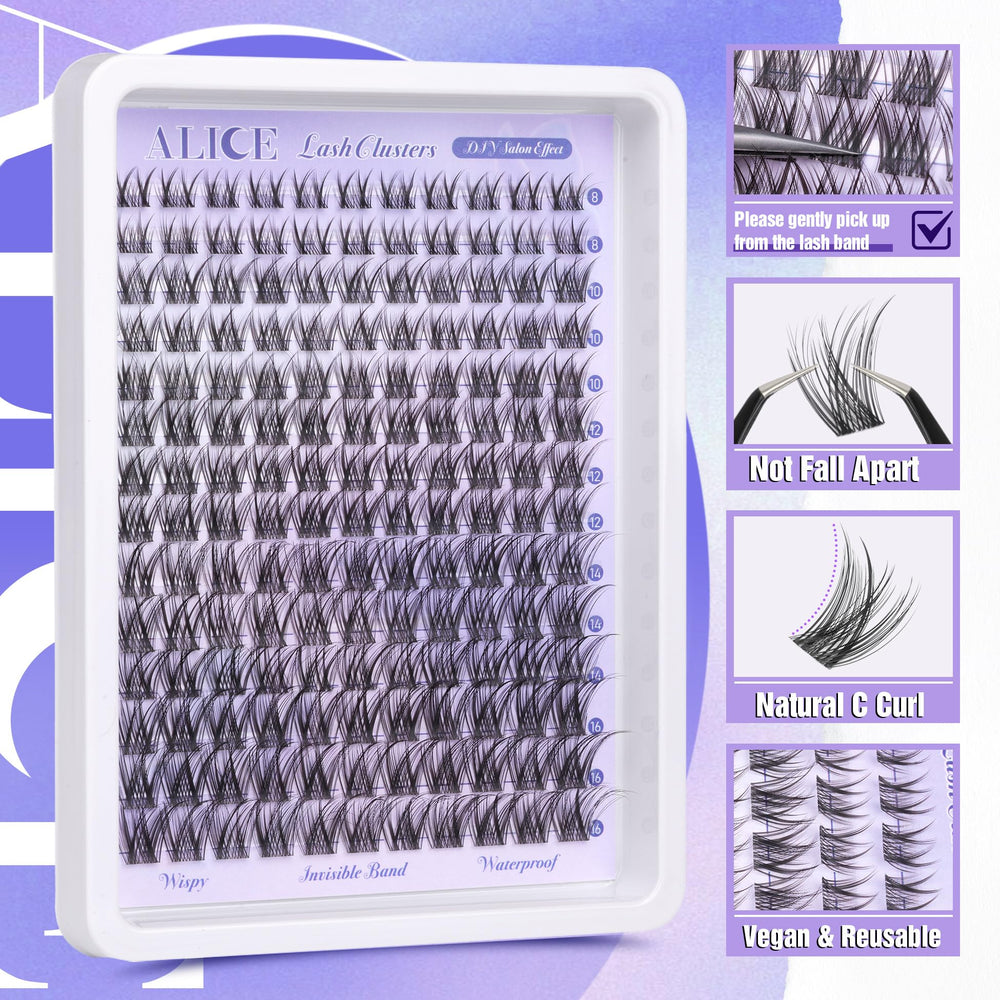 ALICE invisible band lashes blend seamlessly with natural lashes.