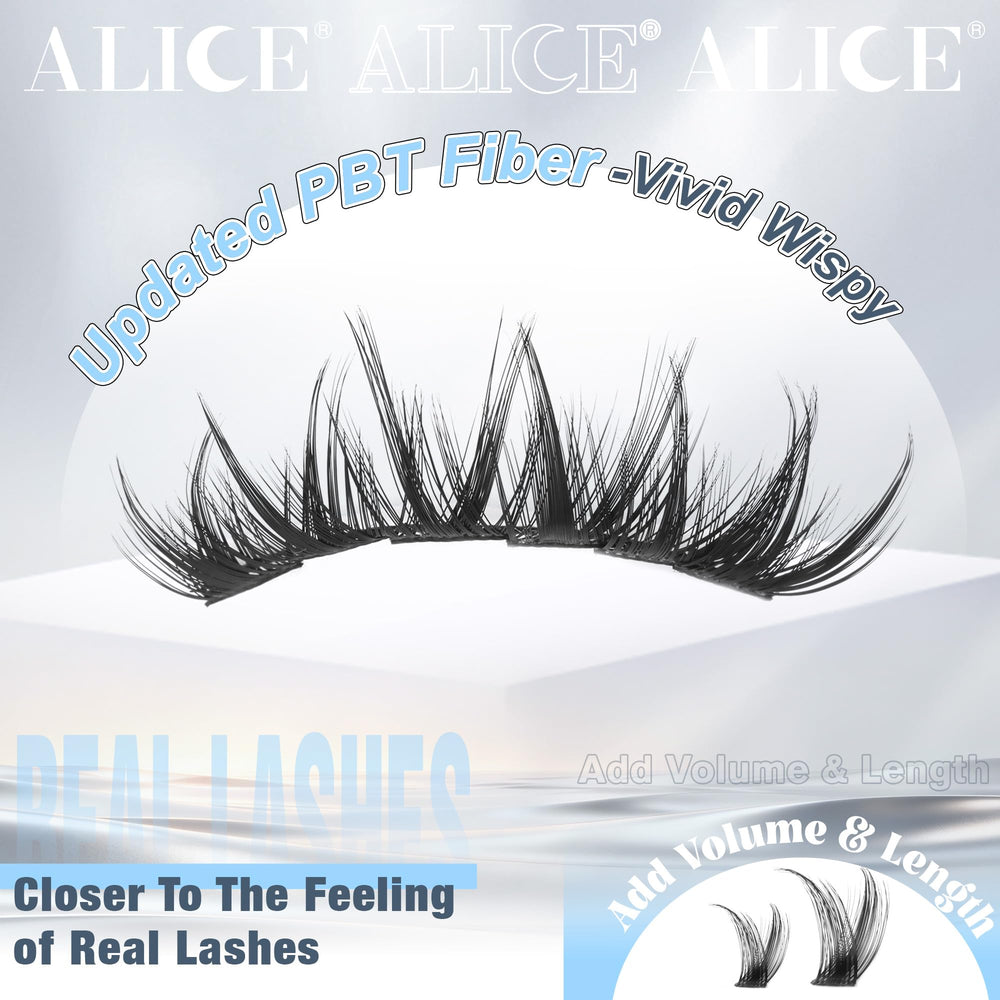 DIY application of ALICE lash clusters showing quick lash upgrade