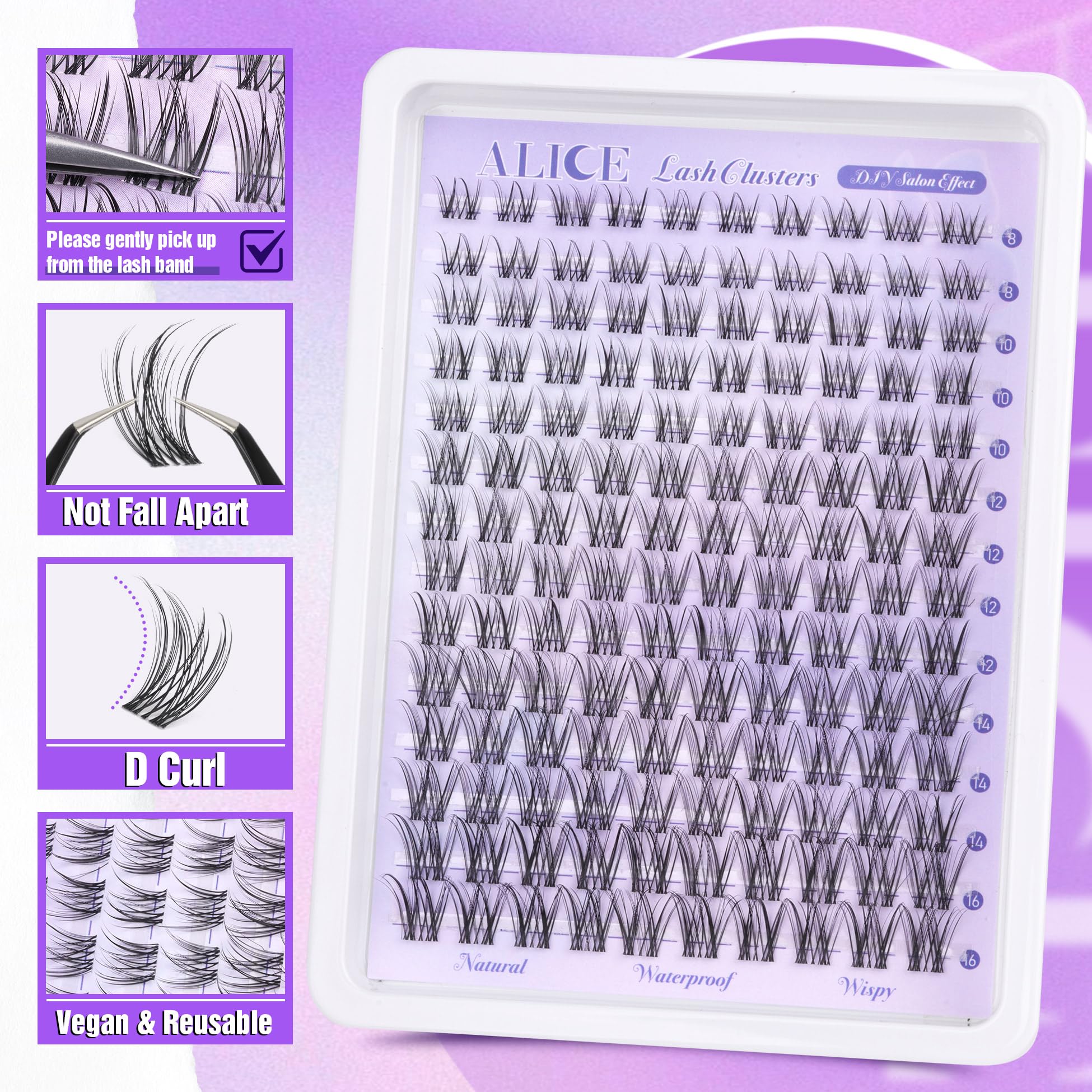 ALICE lash clusters for a quick three-minute natural look
