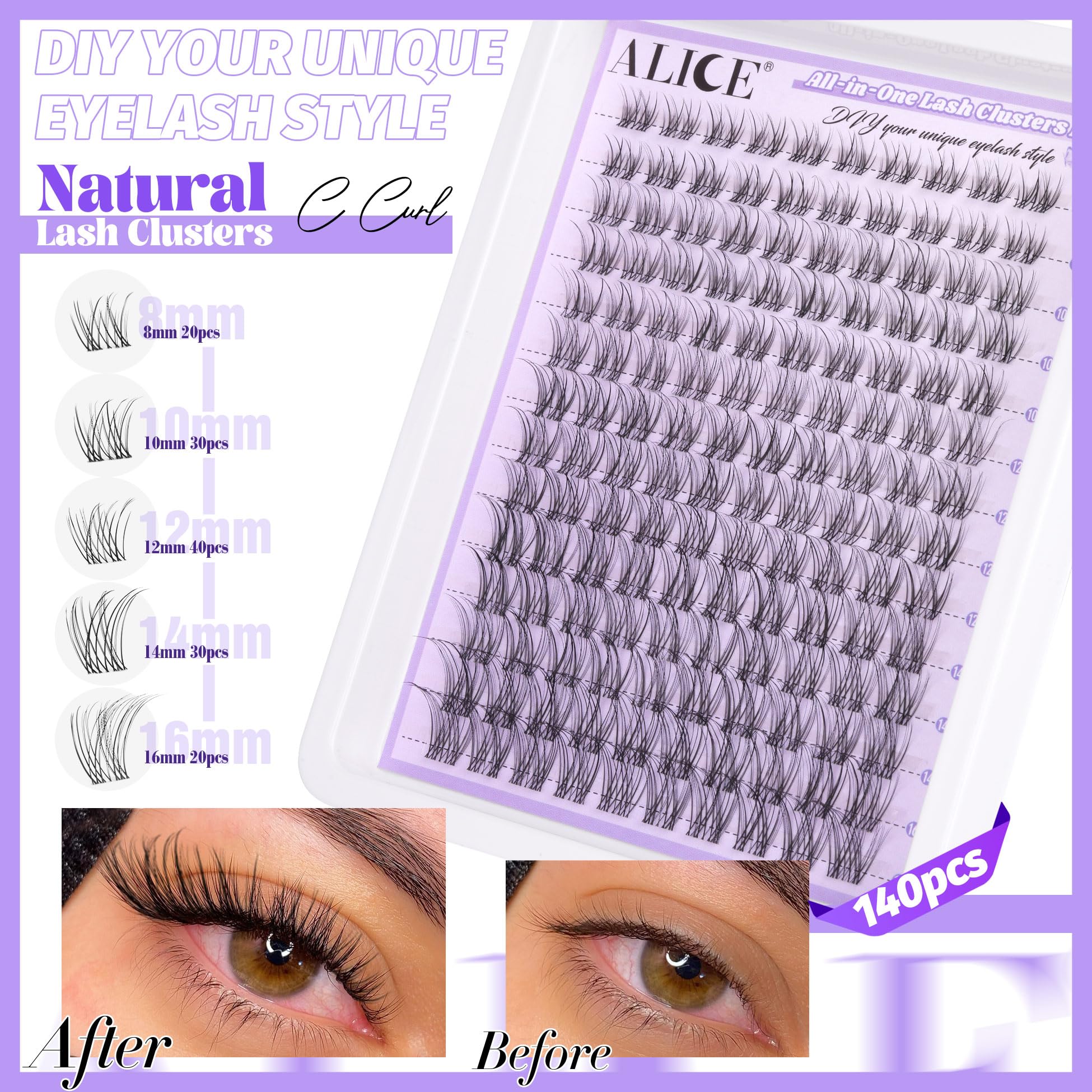ALICE lash glue bond demonstrates secure hold for long wear.