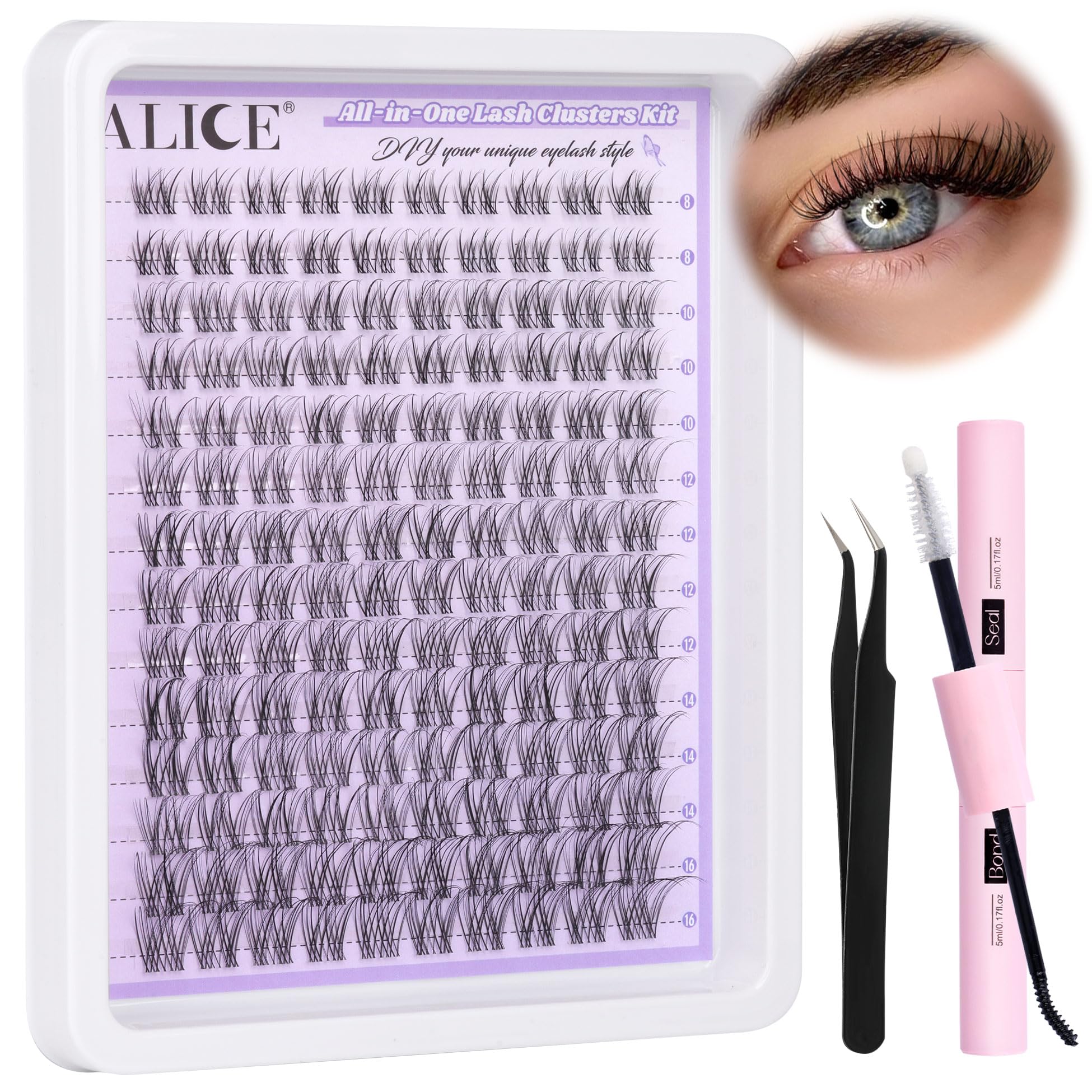 ALICE natural wispy look achieved with clusters for everyday eyes.
