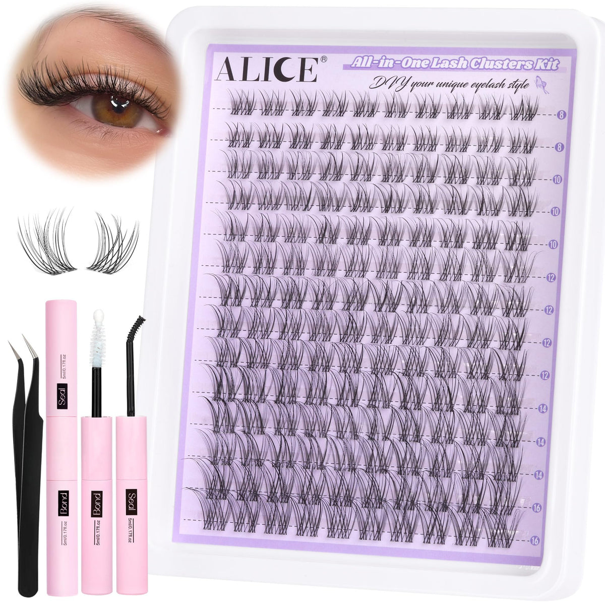 ALICE Lash Clusters Kit unboxing for easy at-home styling.