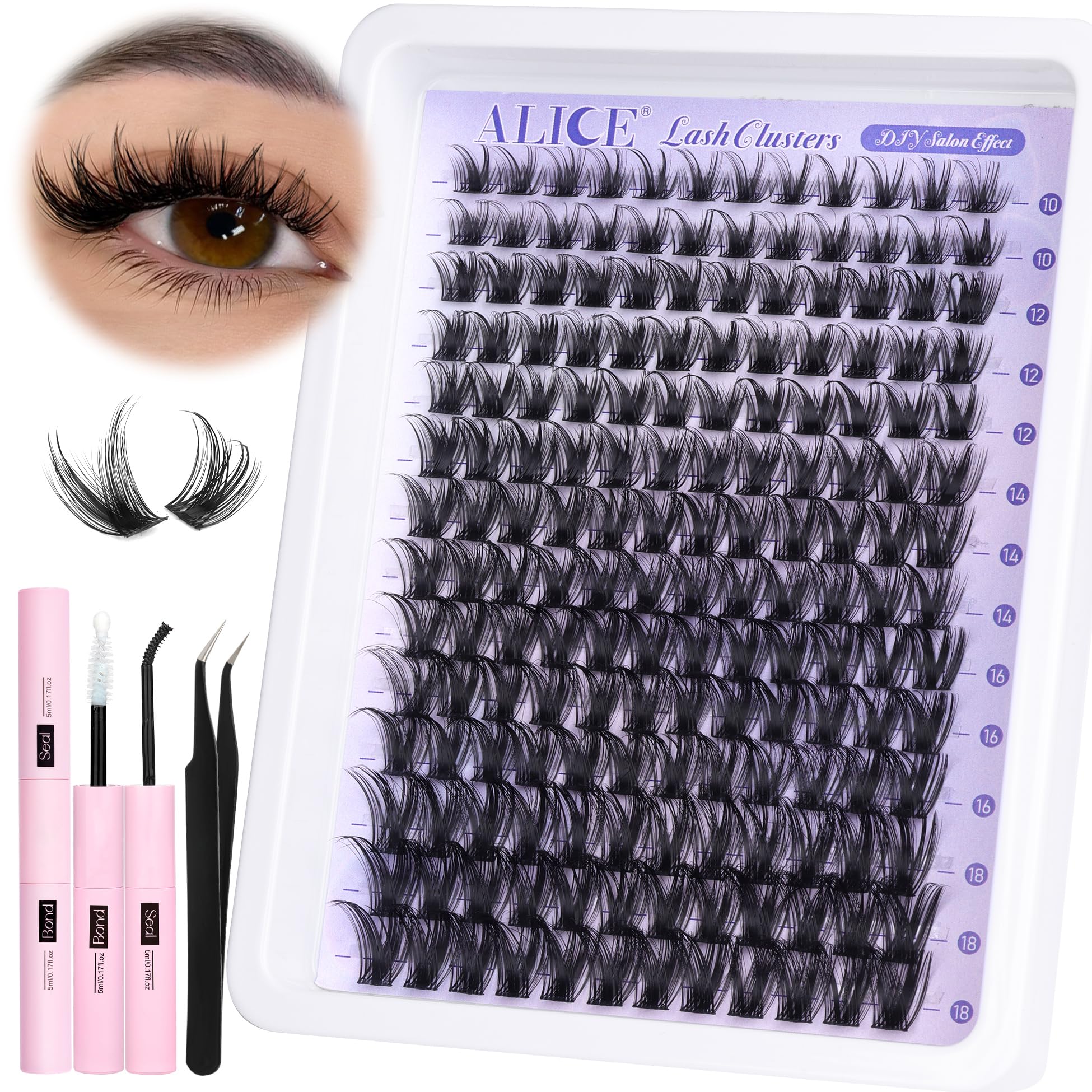 ALICE Lash Clusters Length 10-18mm for versatile looks