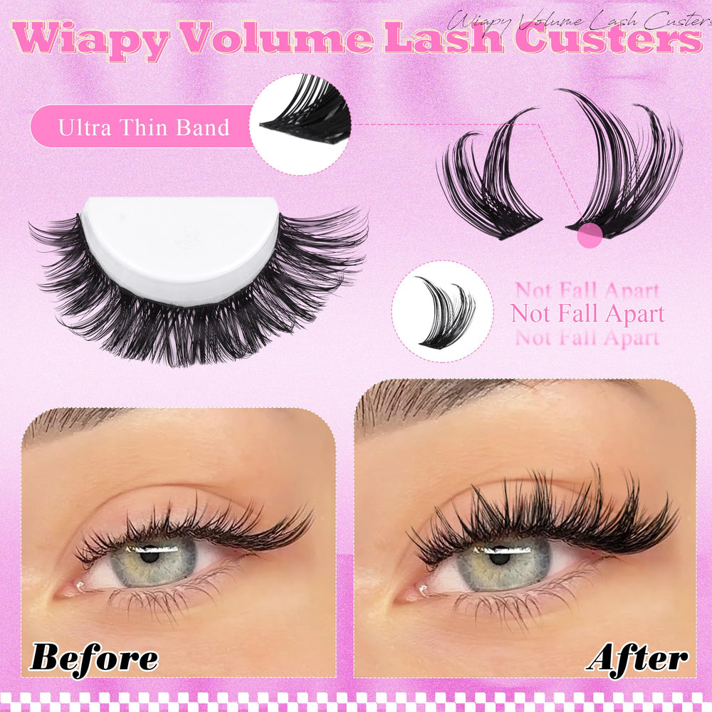 ALICE Natural wispy clusters blending with real lashes