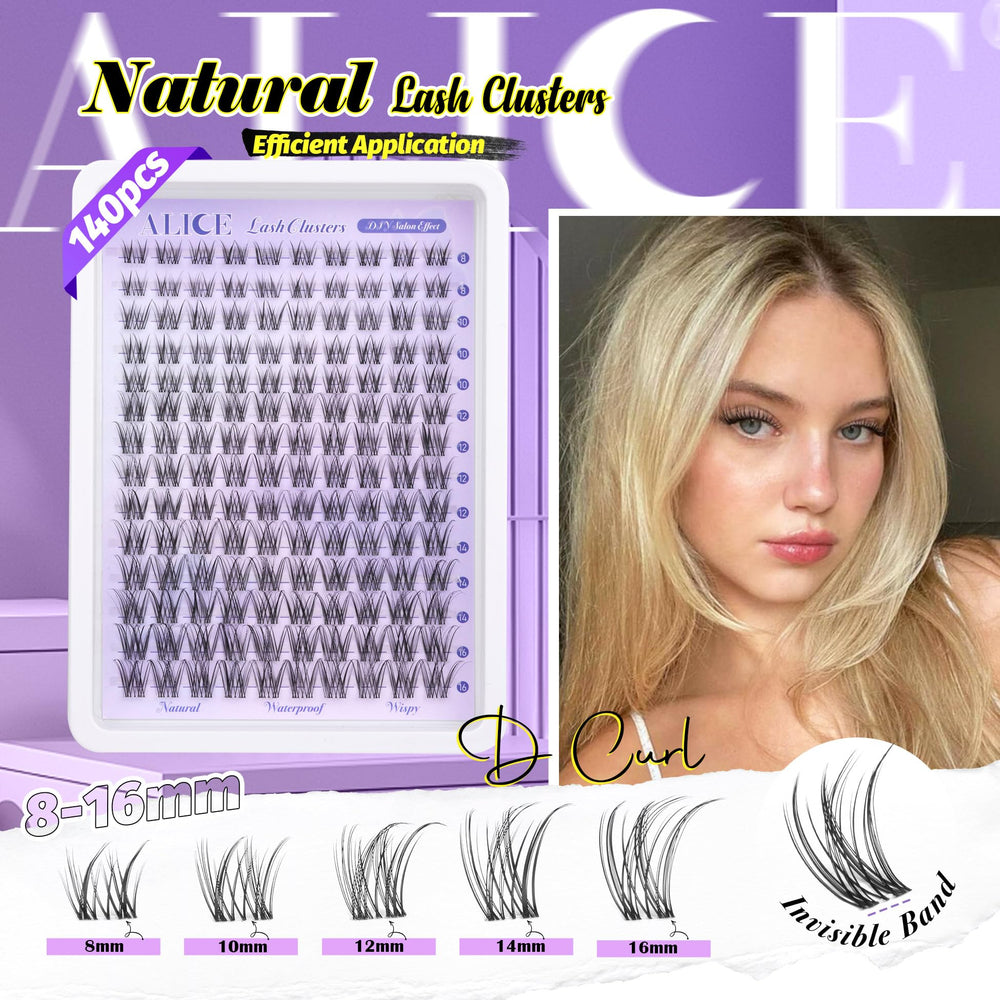 ALICE lash clusters stay put in rain or sweat thanks to waterproof design.