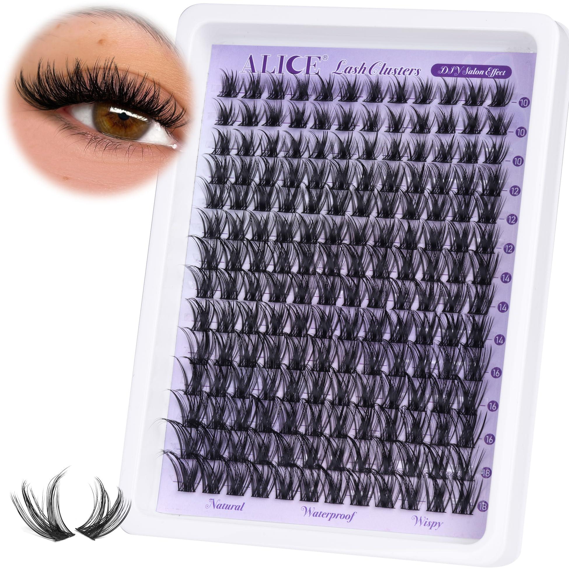 Alice Lash Clusters wispy-band deliver a natural look with lightweight comfort.