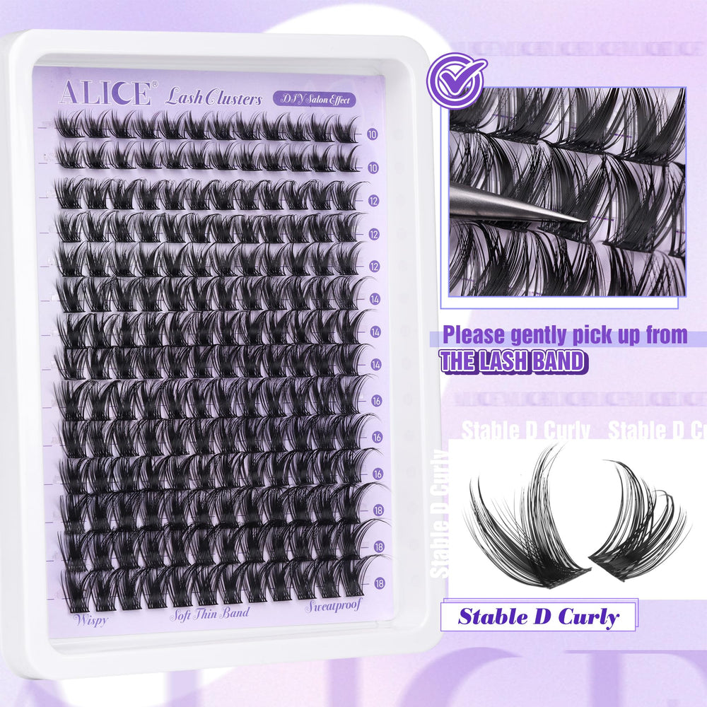 ALICE wispy fibers 0.07D deliver light, silky feel for lashes.