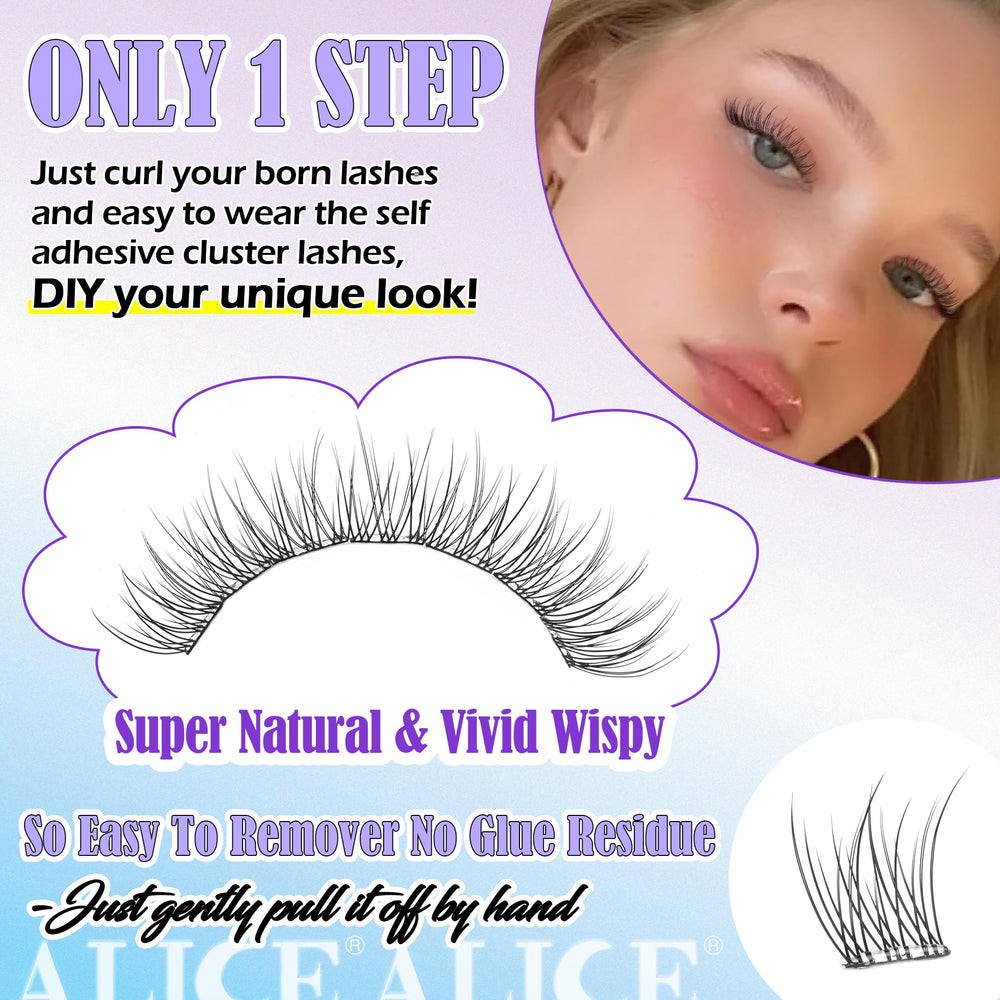 Feather-light lashes shown in everyday settings for all-day comfort.