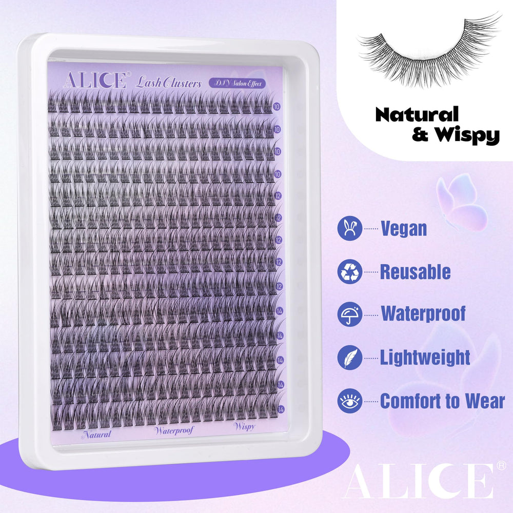 ALICE lightweight silk fibers feel natural and comfortable on the lash line.