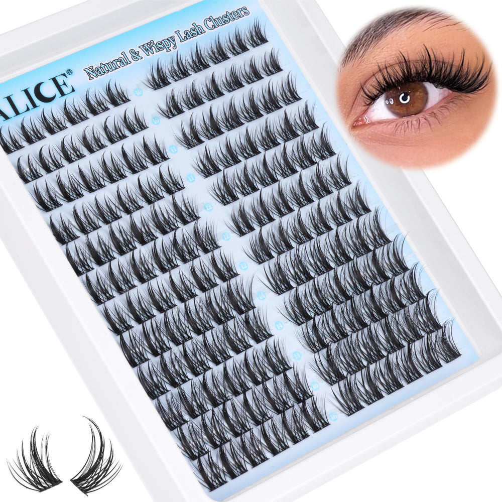 ALICE lash clusters 10-16mm range enabling varied looks from natural to dramatic.