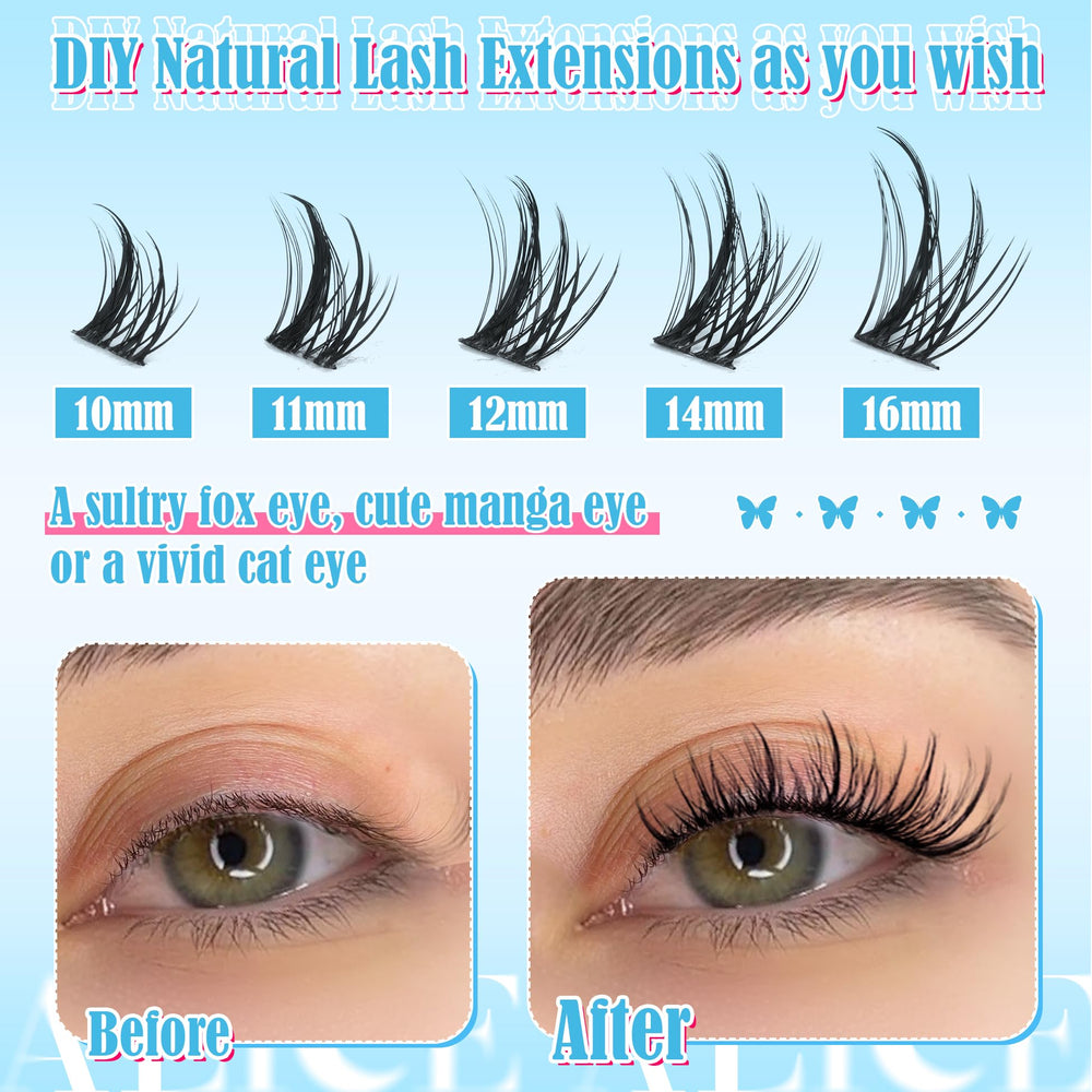 ALICE lash clusters cat eye look enhancing outer corners and definition.