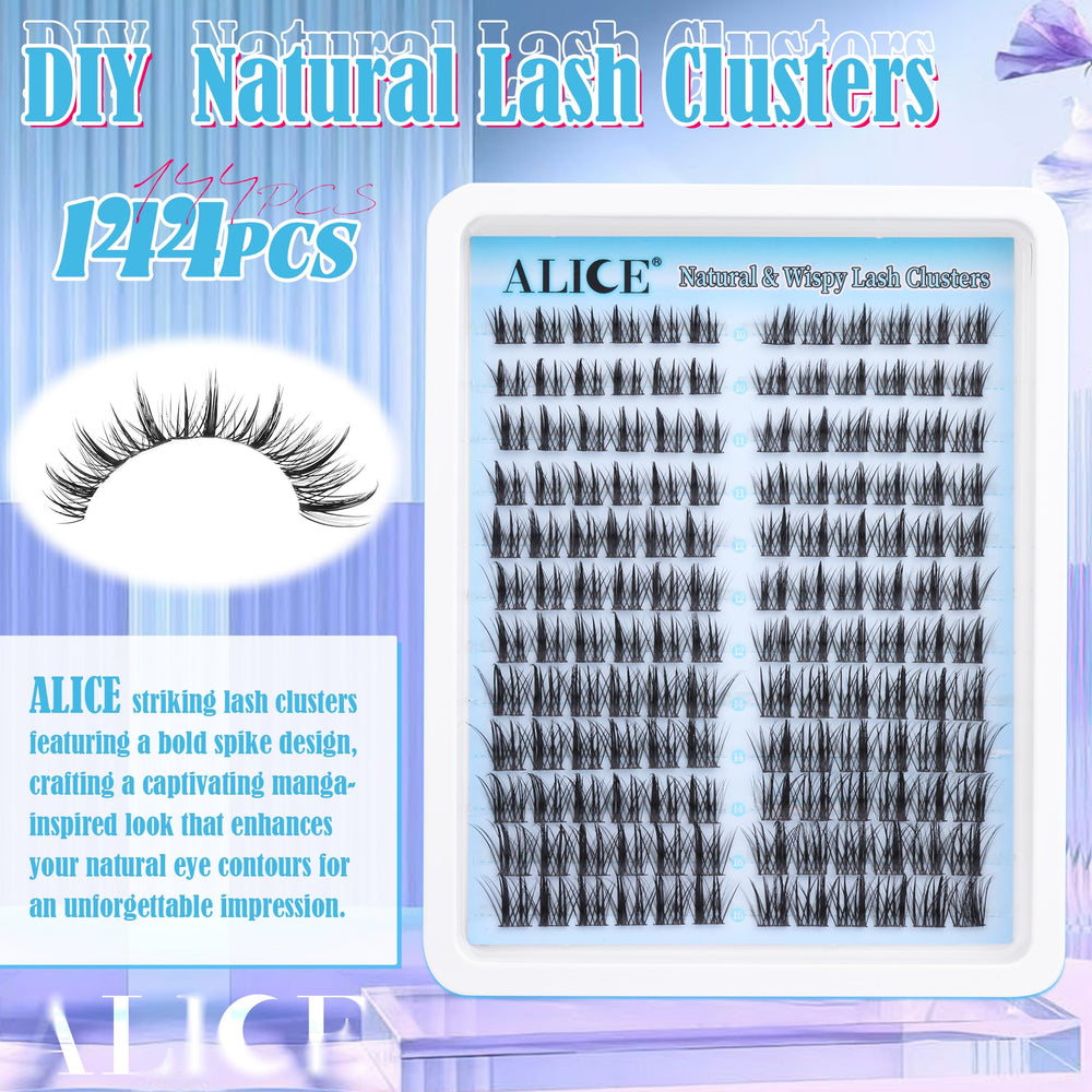 ALICE natural lash clusters wispy style for a subtle manga-inspired look.