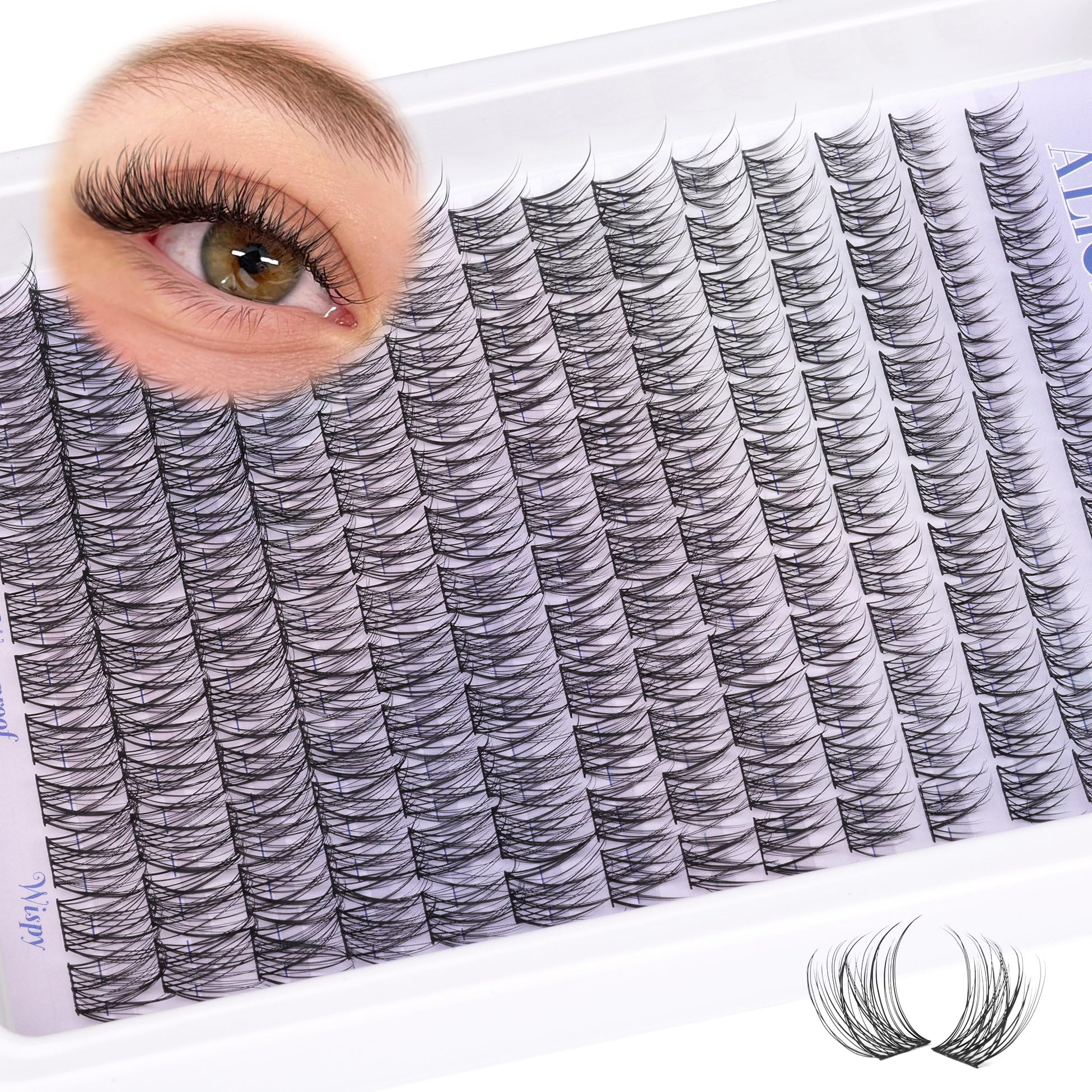 ALICE natural-looking volume options through layer-able cluster lashes.