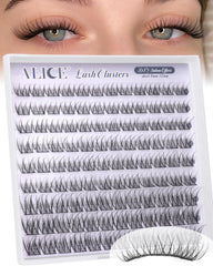 ALICE natural short lash clusters 8-12mm with C-curly for a wispy, natural look suitable for daily wear.
