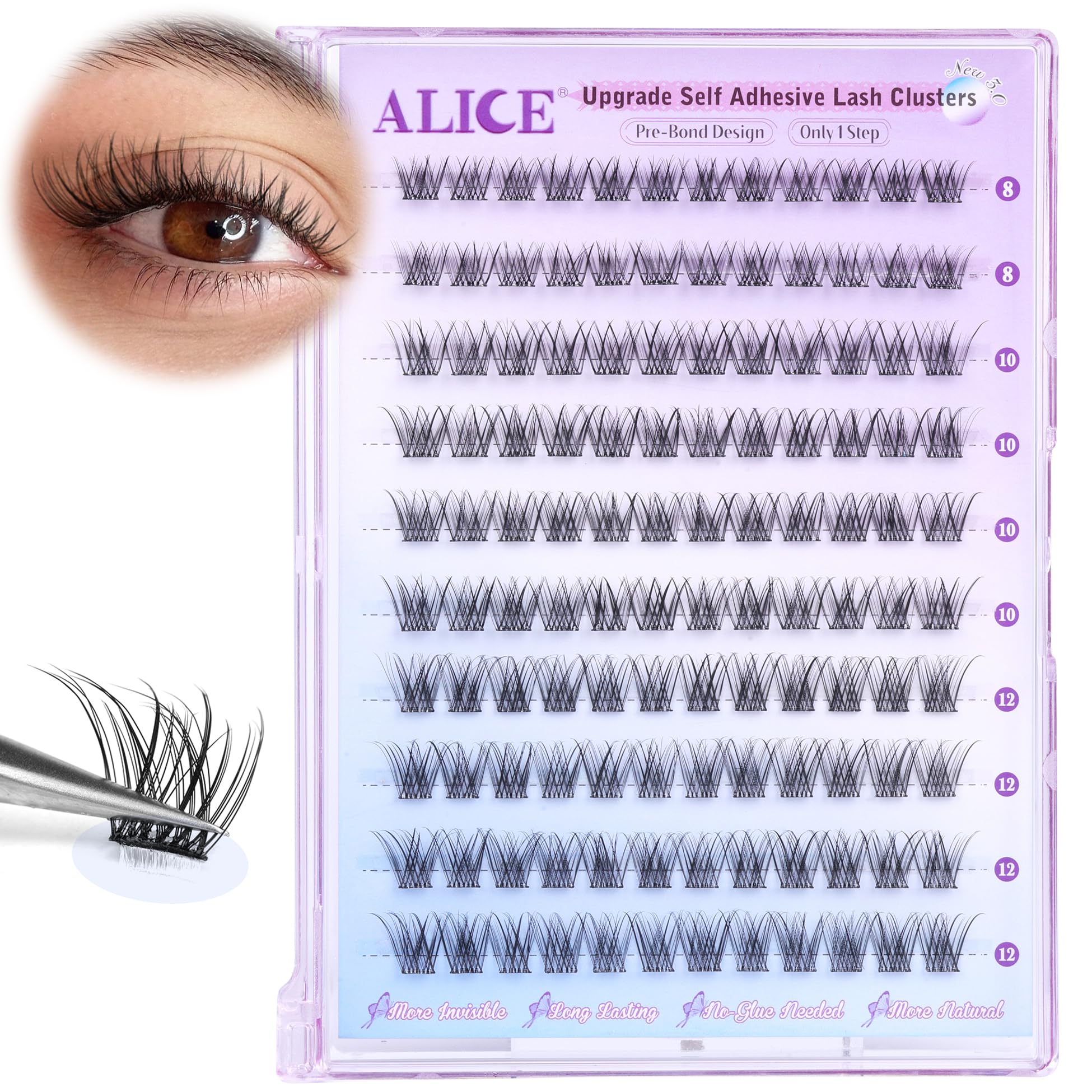ALICE natural-look wispy lashes with 8-12mm length
