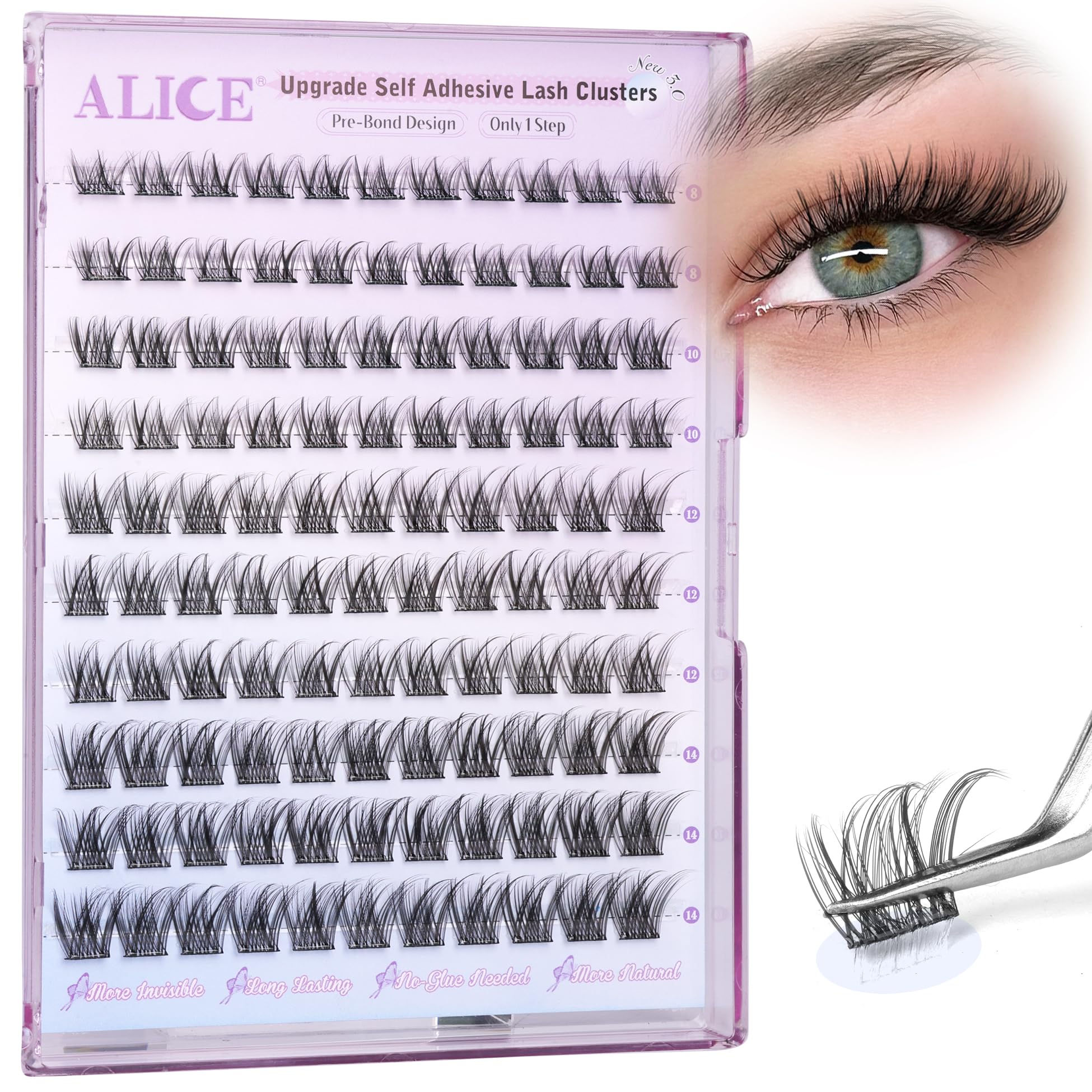 ALICE self-adhesive lashes deliver comfortable all-day wear