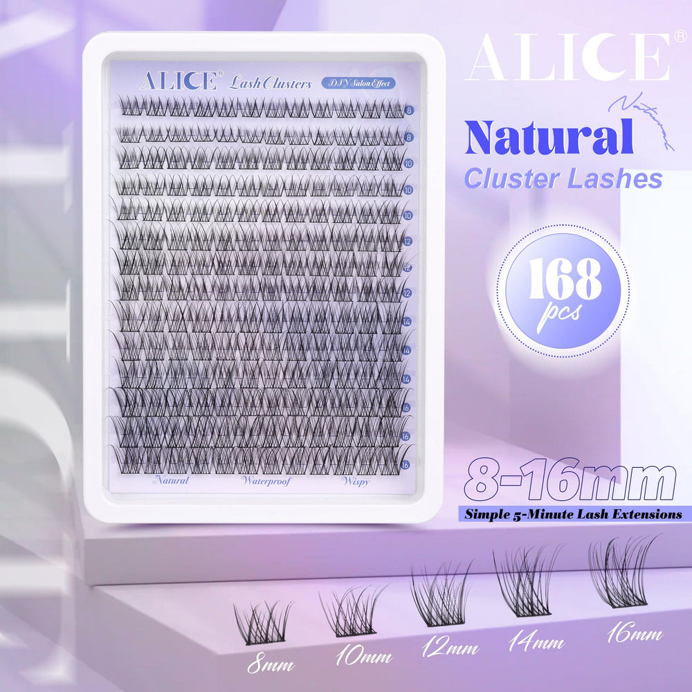 ALICE ultra-thin band cluster lashes blend seamlessly with your lashes.