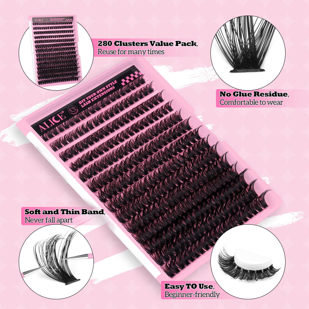 ALICE cluster lashes for volume and natural look without heavy mascara.