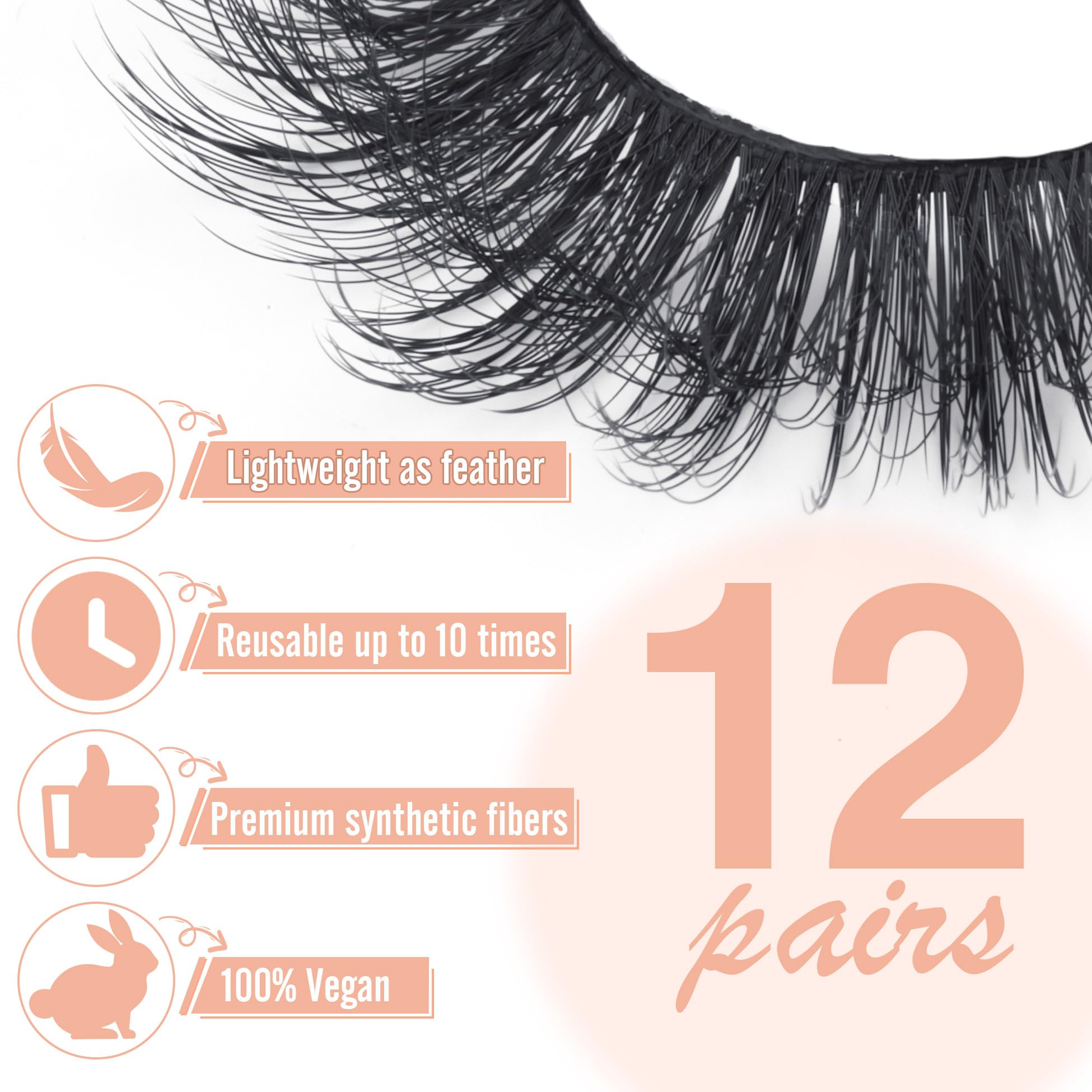 C-Curly design of ALICROWN Fuzzy Eyelashes for a voluminous edge.