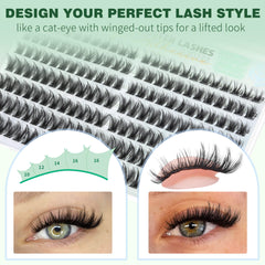 ALICROWN HAIR 168pcs lash cluster set with four lengths for versatile looks.