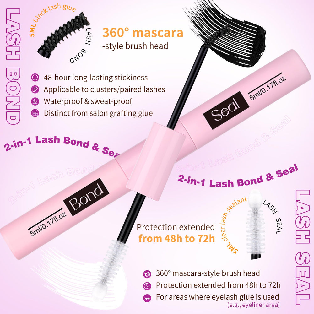 ALICROWN HAIR 2-in-1 lash bond and seal for easy DIY lash application.
