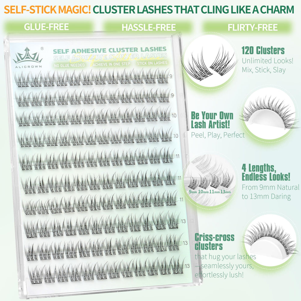 ALICROWN HAIR clear-band lashes close-up showing invisible hold
