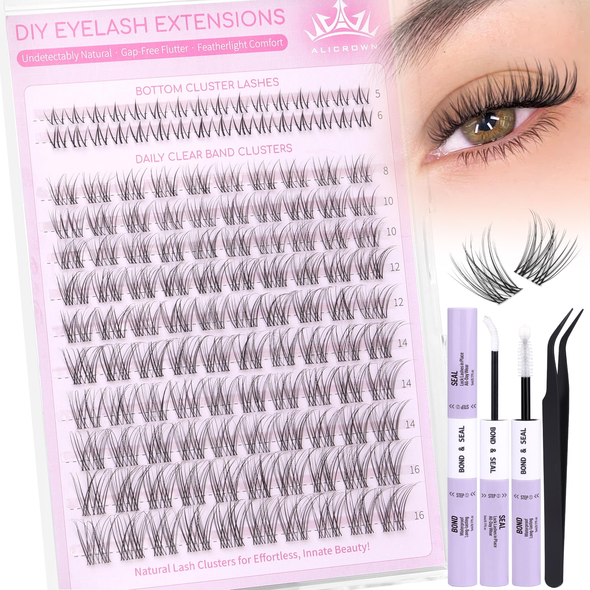 ALICROWN HAIR DIY lash tweezers ensure precise lash placement.