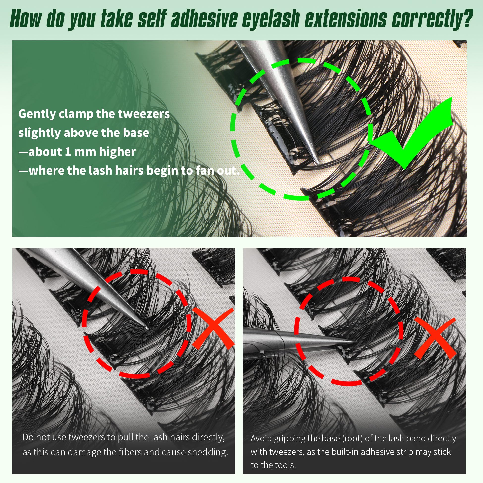 ALICROWN HAIR effortless press-on lashes blend with natural lash line.