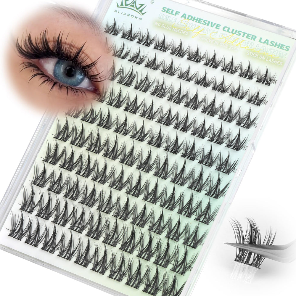 ALICROWN HAIR lashes on natural lash with secure hold.