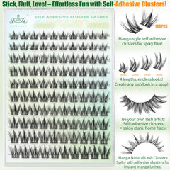 ALICROWN HAIR manga lash clusters 12mm close-up for everyday glam.