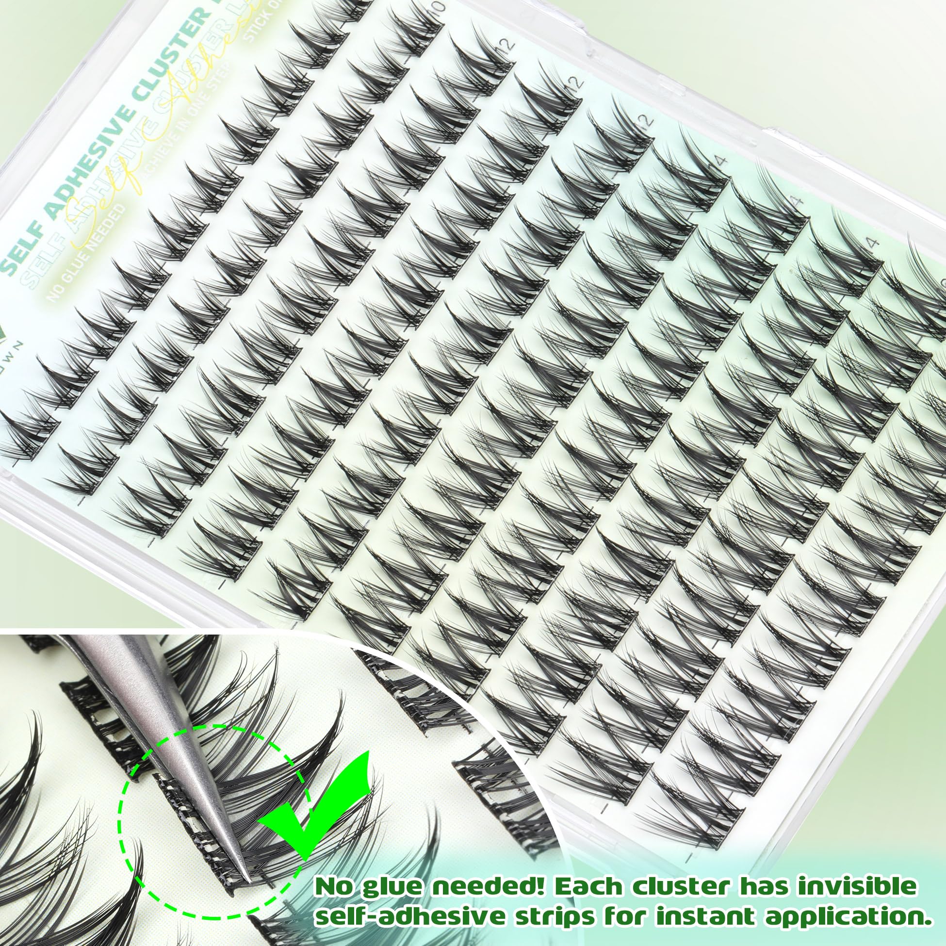 ALICROWN HAIR manga lash clusters 16mm close-up for dramatic anime look.