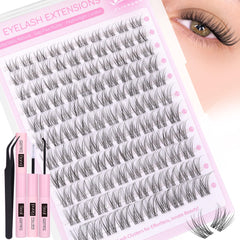 ALICROWN HAIR natural lash clusters kit offers wispy realism for everyday eye enhancement.