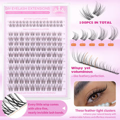 ALICROWN HAIR wide-span cluster lashes expand eye width for a bright effect.