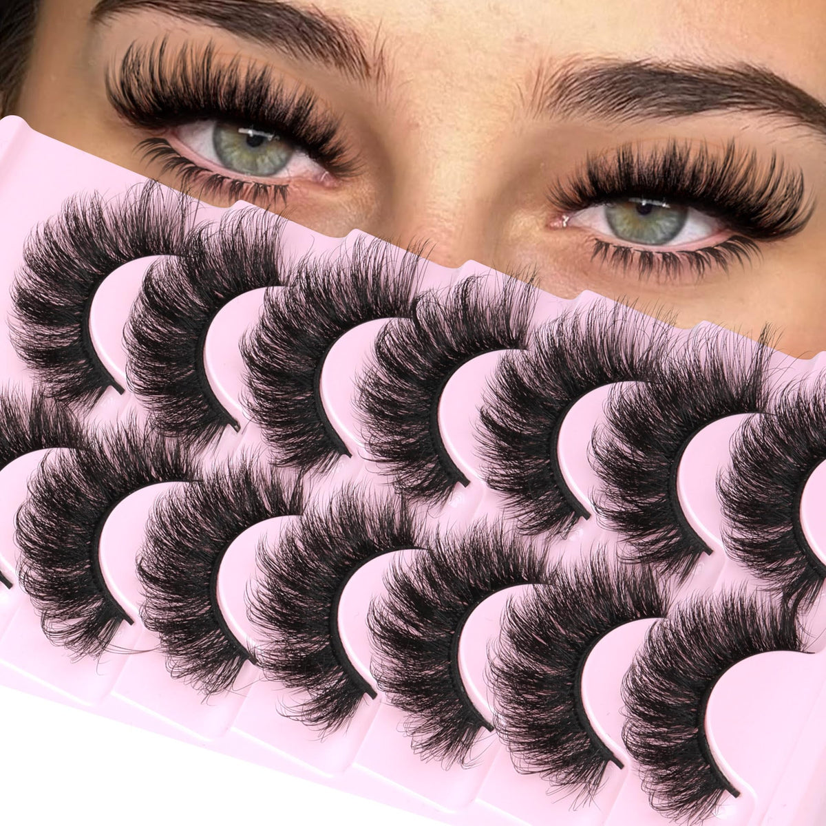 ALICROWN HAIR Mink Lashes deliver full dramatic volume for a bold daytime look.