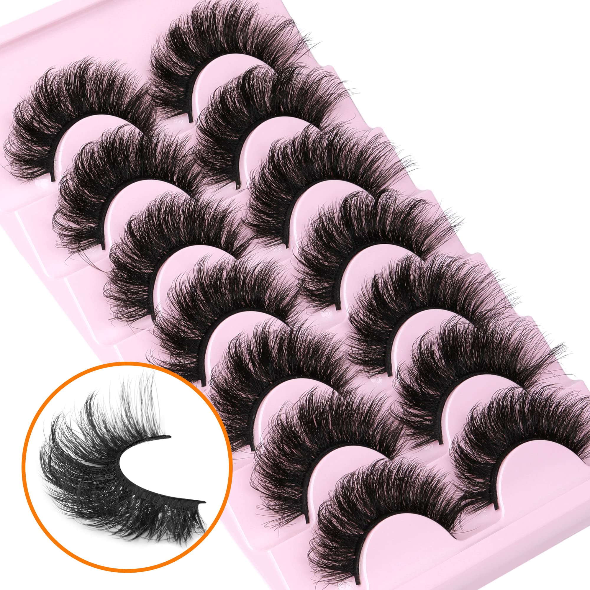 ALICROWN HAIR Mink Lashes provide 20mm length for a striking eye shape.